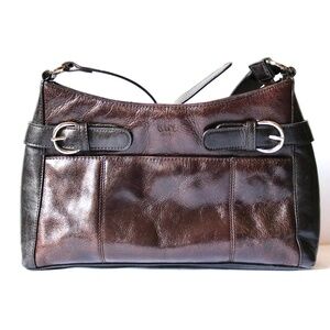 BACI Italian Purse Shoulder Bag Brown Italian Leather & Man Made Trim Fall
